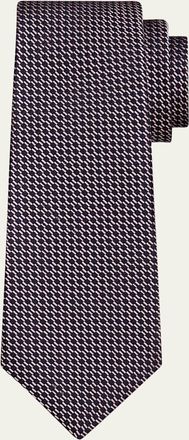 Kiton Mens Abstract Woven Silk Sevenfold Tie