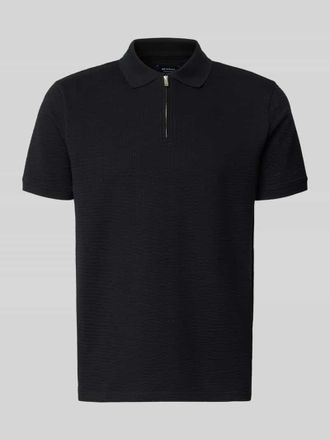 Mc Neal Regular Fit Poloshirt mit Strukturmuster in Black, Gr&ouml;&szlig;e XXXL