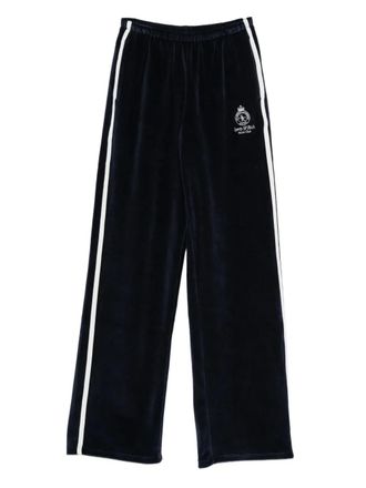Sporty & Rich side-stripe logo-detail track pants - Blue