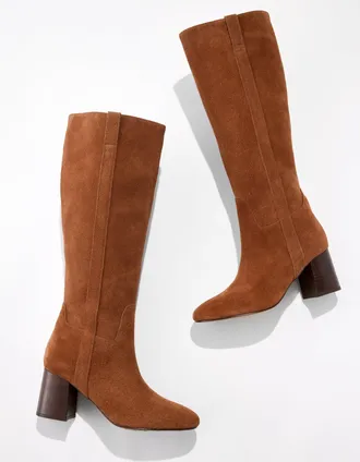 Talbots Aster Suede Knee-High Boots - Cognac - 10 1/2 M Talbots