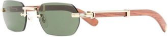Cartier Ct 0362S 002 Zonnebrillen - Heren - Zonnebrillen - Geel - 54 MM - Accessoires
