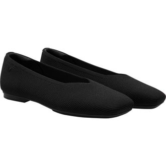 Vivaia Square-Toe Margot V-Cut Flats in Black at Nordstrom, Size 6.5