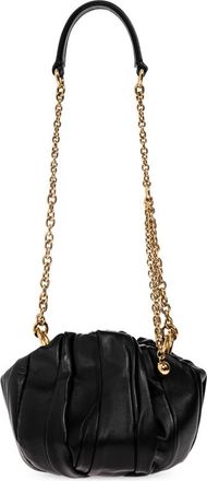 Chlo&eacute; Pliss&eacute; Schoudertas - Dames - Schoudertassen - Zwart - ONE Size - Leer - Tassen