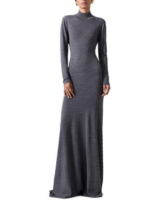Carolina Herrera Turtleneck Wool Gown