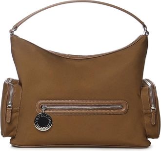 Stella McCartney Dartmoor Zip-Pocket Schoudertas - Dames - Schoudertassen - Bruin - ONE Size - Nylon - Tassen