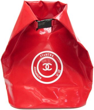 Chanel Red Color Vinyl Backpack (Pre-Owned)