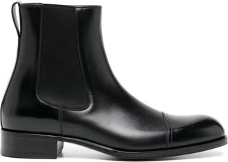 Tom Ford Chelsea Boots, male, Black, 8 UK, Black Leather Ankle Boots