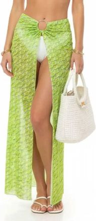 Kendall + Kylie Open Front Sheer Maxi Skirt In Kiwi