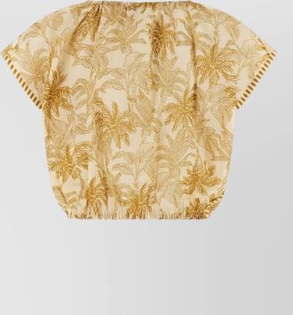 Eres crocodile swim top tropical round neckline