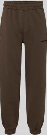 Pegador Sweatpants mit elastischem Bund in Dunkelbraun, Gr&ouml;&szlig;e XXL