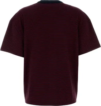 Prada Womens Embroidered Cotton Oversize T-Shirt Amaranto+blu Exterior Exterior: T-shirts And Polos