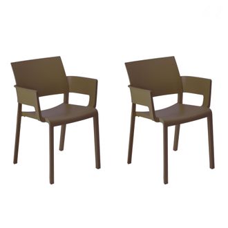 Resol Fiona Set 2 Silla Con Brazos Interior, Exterior Chocolate