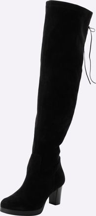 Sheego Overkneestiefel SHEEGO, Damen, Gr. 37, XXL-Schaft, schwarz, Lederimitat, Polyester, Schuhe Overkneestiefel