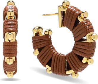 Eye Candy Los Angeles Vanna Wrapped Hoop Earrings in Beige at Nordstrom Rack