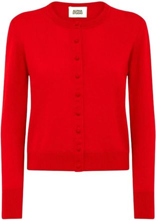 Alpha Studio Cardigan - Dames - Vesten - Rood - 2XL - Wol - Truien & Vesten