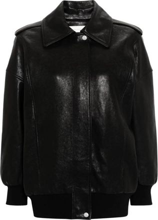 Alexander McQueen Klassiek Kraag Leren Jas - Dames - Leren en Su&egrave;de Jassen - Zwart - S - Leer - Jassen