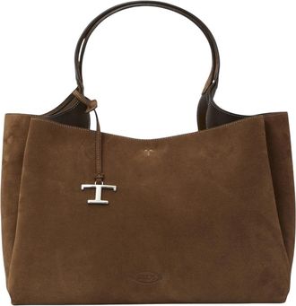 Tod's Brown T Timeless Medium Tote