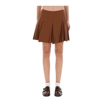 Marni Short Skirts, female, Brown, Size: XS Pleated A-Line Mini Skirt