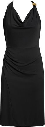 DKNY Hardware Detail Halter Neck Midi Dress in Black at Nordstrom, Size 16W