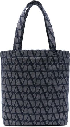 Valentino Garavani Blue Cotton Tote Bag