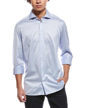 Eton Solid Filo Di Scozia Pique Contemporary Fit Shirt