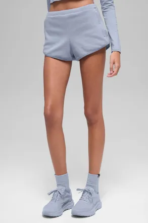 Alo | Polar Fleece Retreat Short in Winter Frost Blue, Size: Medium