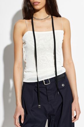 Maison Margiela Necklace With Shimmering Crystals, Womens, Silver