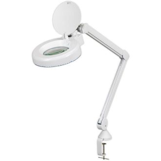 Loops LED Magnifying Glass Light & G Clamp Mount - Craft Detail Engrave Work - Table in Clear