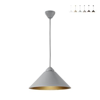 Luce-Ambiente-Design L&aacute;mpara Colgante Moderna De Metal Con Difusor C&oacute;nico Bigbang - Gris