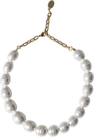 Alev&igrave; pearl-effect chain necklace - women - Metal/glass - One Size - White