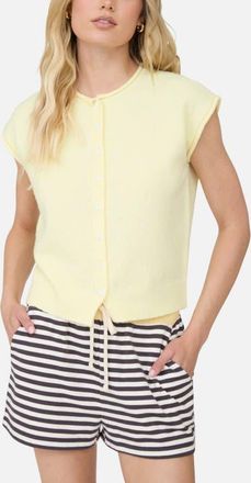 J.O.A. Cap Sleeve Cardigan in Butter Yellow at Nordstrom, Size Medium