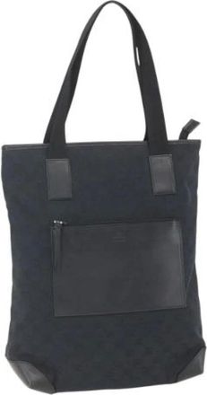 Gucci Pre-owned Tote Bags, female, Black, Size: ONE SIZE Pre-owned Canvas Tote Bag