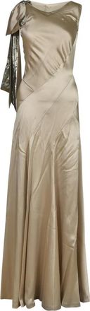 Maison Margiela Bias-cut Avondjurk - Dames - Avondkleed - Beige - M - Polyester - Kleedjes