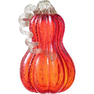 Glitzhome Fall Glass Gourd Pumpkins with Glitter in Red at Nordstrom, Size Medium