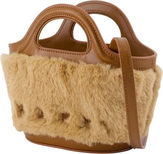 Marni Womens Tropicalia Micro Top Handle Bag Beige Synthetic