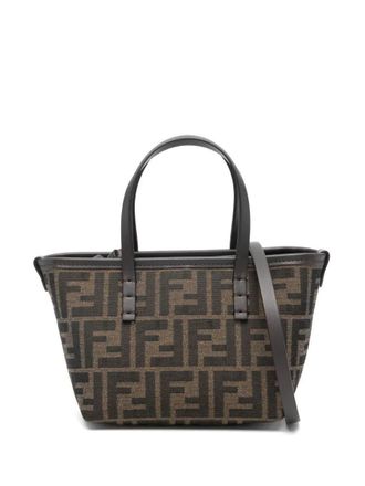Fendi Mini Roll Ff Jacquard Tote Bags