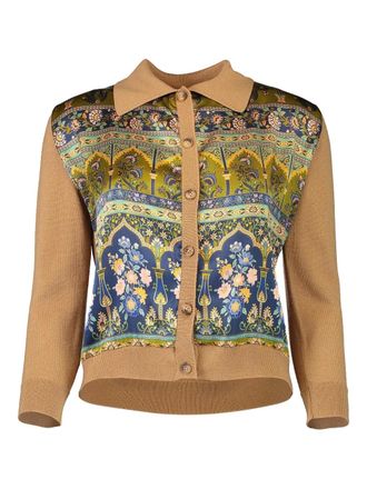 Christy Lynn floral-print cardigan - women - Wool - S - Brown