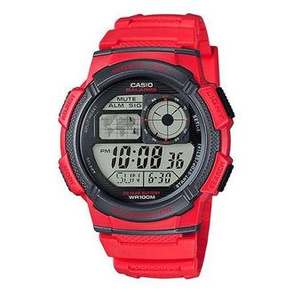 Casio Mens CASIO Sports waterproof Mens Red Digital AE-1000W-4A