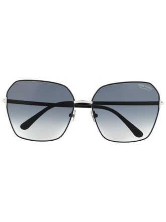 Tom Ford Eyewear Zonnebril met oversized montuur - Zwart