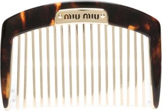 Miu Miu Accessoires, Dames, Bruin, ONE Size, Tortoiseshell Haar Kam