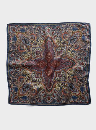 Simons Womens Paisley and hidden duck satiny scarf