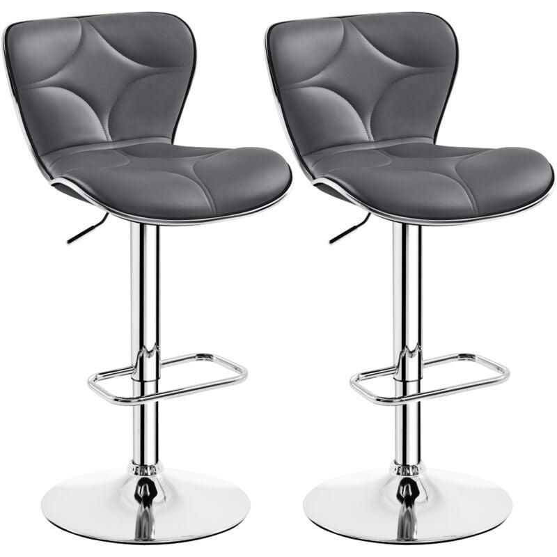 Sedia Ufficio In Velluto Con Poggiatesta - Poltrona Girevole Regolabile, Grigio Scuro - Foto 3