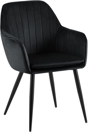 Clp Silla de comedor con reposapi&eacute;s en terciopelo negro