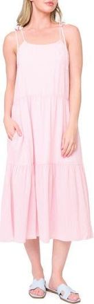 Gibsonlook Tie Strap Tiered Midi Dress in Washed Rose at Nordstrom Rack, Size Xx-Small