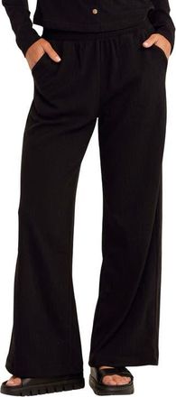 Threads 4 Thought Ivanna Textured Jersey Wide Leg Pants in Black at Nordstrom, Size X-Large