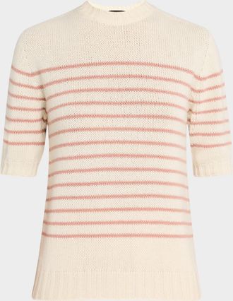 Fabiana Filippi Striped Mock-Neck Cashmere Sweater