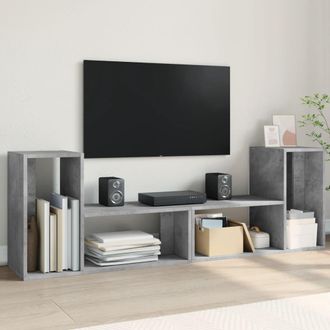 vidaXL Vidaxl - Muebles De Tv 2 Uds Madera Ingenier&iacute;a Gris Hormig&oacute;n 75x30x50 Cm