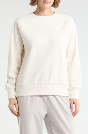 Yogalicious Sophie Dreamy Ribbed Velour Sweatshirt in White Dove at Nordstrom Rack, Size X-Large