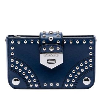 Prada Pre-owned Leather prada-bags - Dames - Pre-owned - Blauw - Maat: ONE Size Leer