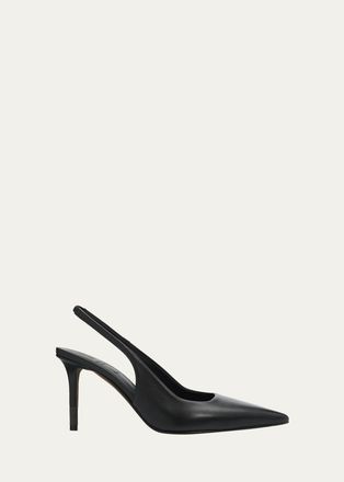 Brunello Cucinelli 100mm Leather Slingback Pumps